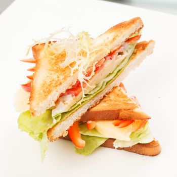 sandwiches with vegetables and cheese