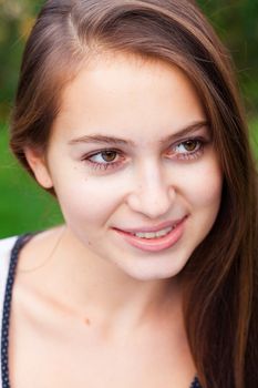 portrait of a beautiful young woman outdoor