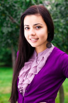 portrait of a beautiful young woman outdoor