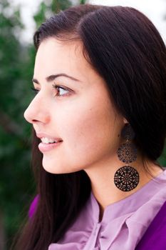 portrait of a beautiful young woman outdoor