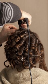 Beautiful caucasian bride getting ready for the wedding ceremony.beautiful brunette young bride prepare for the event