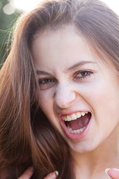 portrait of a beautiful young woman outdoor