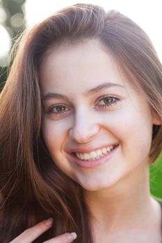 portrait of a beautiful young woman outdoor