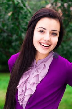 portrait of a beautiful young woman outdoor