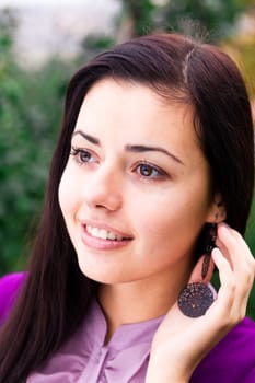 portrait of a beautiful young woman outdoor