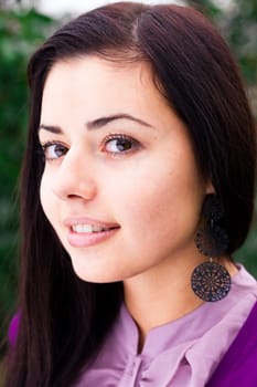 portrait of a beautiful young woman outdoor