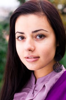 portrait of a beautiful young woman outdoor