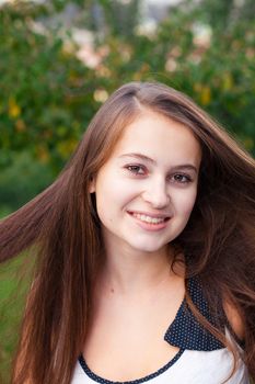 portrait of a beautiful young woman outdoor