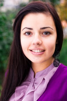 portrait of a beautiful young woman outdoor