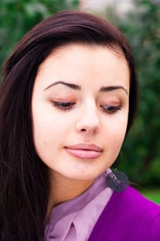 portrait of a beautiful young woman outdoor