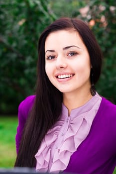 portrait of a beautiful young woman outdoor