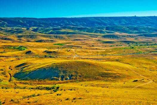 Yellow valley near the village of Koktebel. Crimea. Ukraine