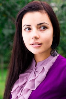 portrait of a beautiful young woman outdoor