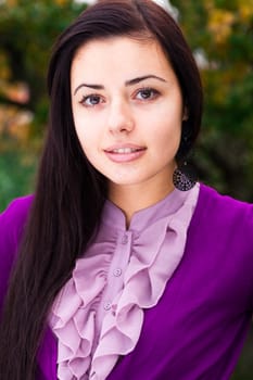 portrait of a beautiful young woman outdoor