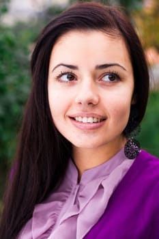 portrait of a beautiful young woman outdoor