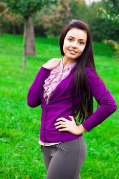 portrait of a beautiful young woman outdoor