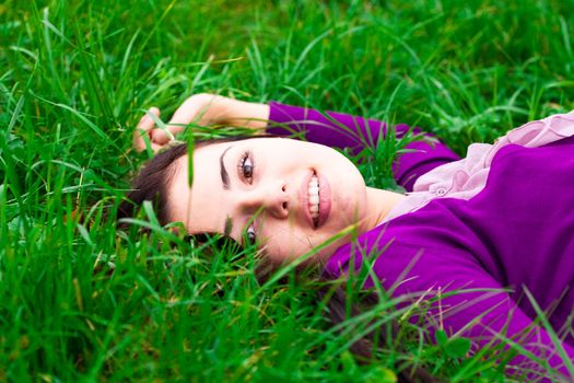 portrait of a beautiful young woman outdoor