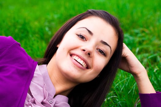 portrait of a beautiful young woman outdoor