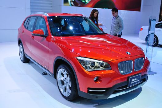 BANGKOK, THAILAND - MAR 30: BMW X1 shown at the Bangkok Motor Show 2013 in Bangkok, Thailand on March 30, 2013.