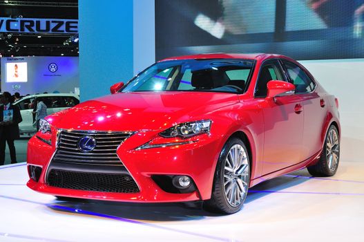 BANGKOK, THAILAND - MAR 30: Lexus IS 300 H Car shown at the Bangkok Motor Show 2013 in Bangkok, Thailand on March 30, 2013.