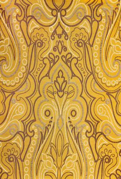 gold abstract pattern on linen fabric