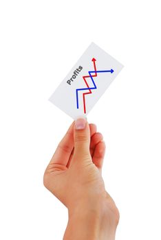 profits card in hand a woman