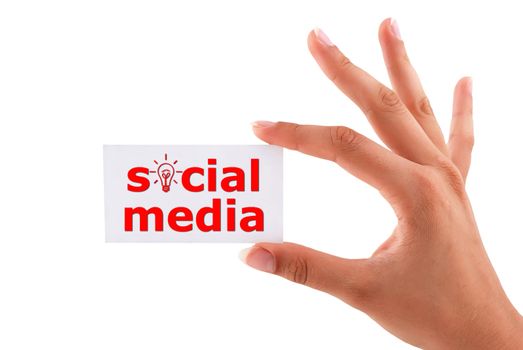 social media card in hand
