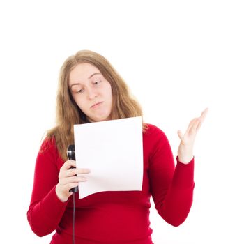 Beautiful woman giving a presentation