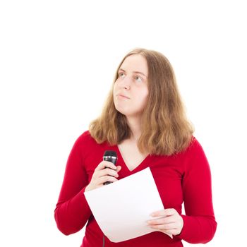 Beautiful woman giving a presentation