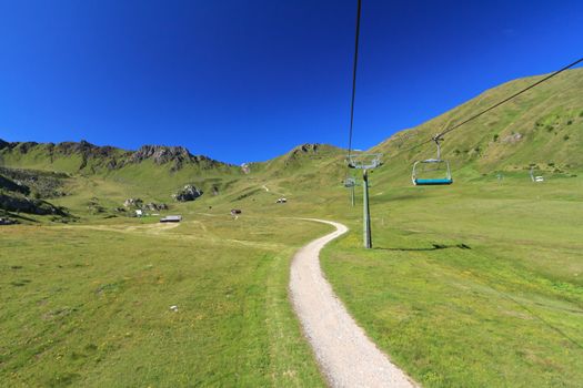 summer landscape in Ciampac of Canazei, Fassa Valley, Italian Dolomites