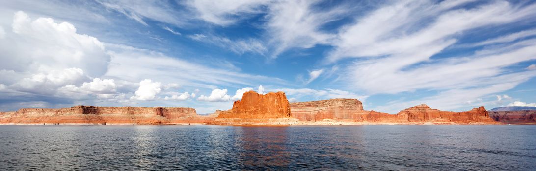 panoramic view of famous lake Powell, Page, USA