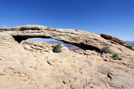 The famous Mesa Arch at Canyonlands National Park in Utah , USA 