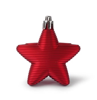 Red Christmas decoration star isolated on white background