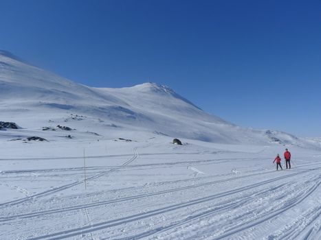 Skiing at Gaustatoppen, Norway