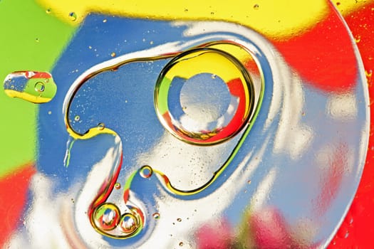 Oil drops on a water surface