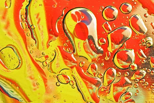 Oil drops on a water surface