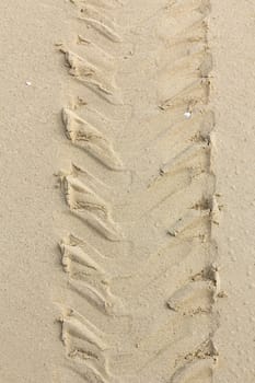 Tread pattern of  truck tire in soft sand