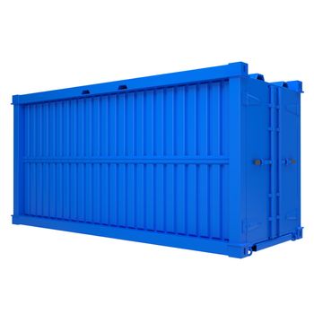 Blue container. Isolated render on a white background