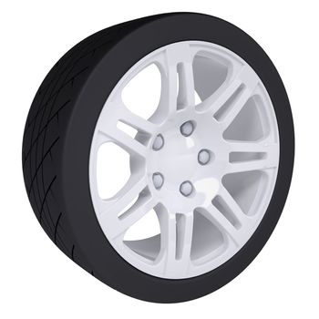 Car wheel. Isolated render on a white background