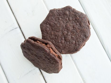 Pile of dark chocolate cookies