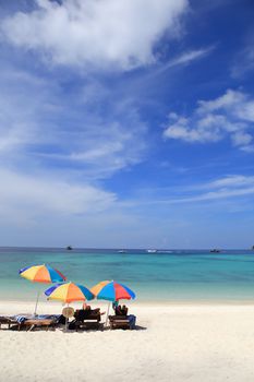 Beach furniture set in Lipe island, Thailand