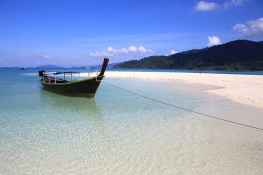 Clear water and blue sky. Lipe island, Thailand