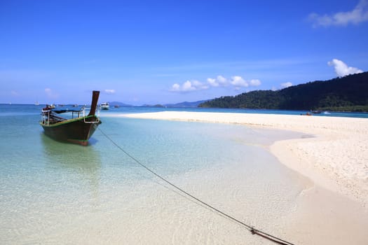 Clear water and blue sky. Lipe island, Thailand