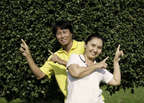 Happy senior couple having a fun together, outdoor