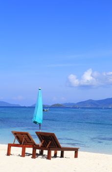 Beach furniture set in Lipe island, Thailand