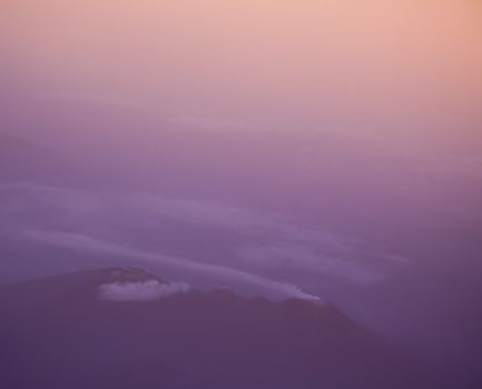 Volcanoes in Bromo Tengger Semeru National Park at sunset. Java, Indonesia