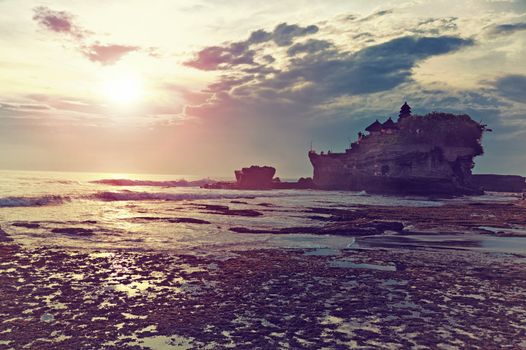 Pura Tanah Lot Temple. One of the most popular and recognizable tourist sights of Bali.Indonesia. 