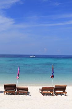 Beach furniture set in Lipe island, Thailand