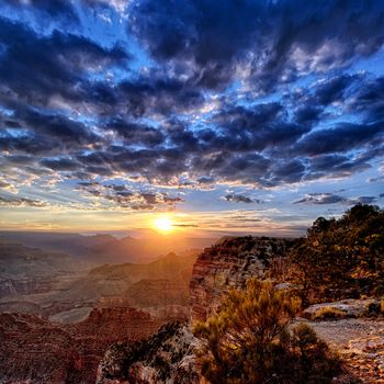 view of Grand Canyon at sunrise in september