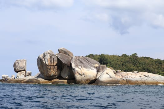 Large stone arch stack at Andaman sea near Koh Lipe, Thailand